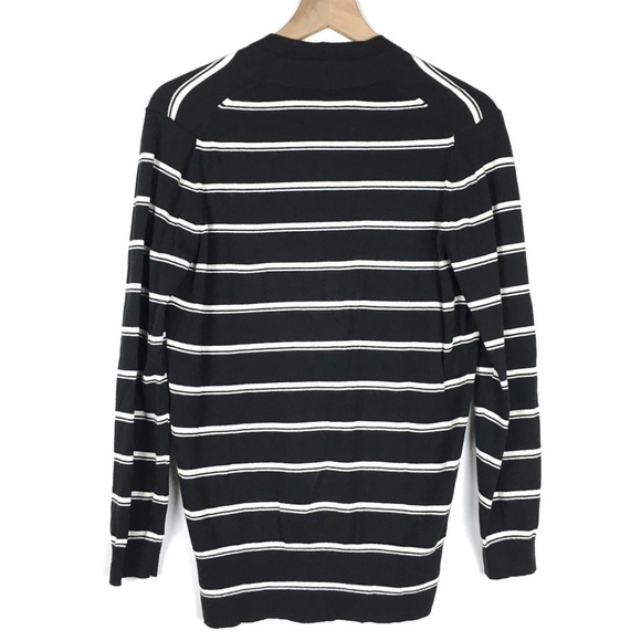 LIZ CLAIBORNE Cardigan Sweater Striped Classic Capsule Minimalist Classic Medium - Picture 4 of 8